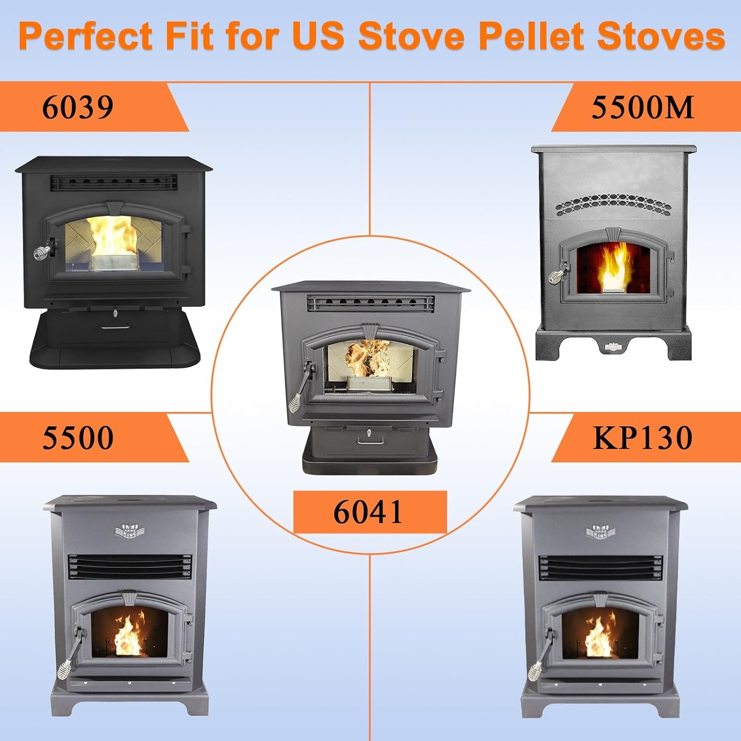 For US Stove & USSC American Harvest 6039 6041, King KP130, Ashley 5500 5500M