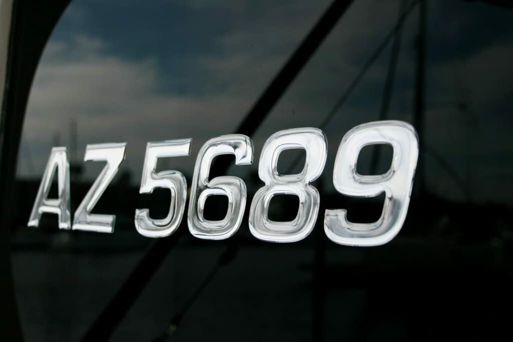 Chrome Domed Boat Registration Numbers Kit Surf Series