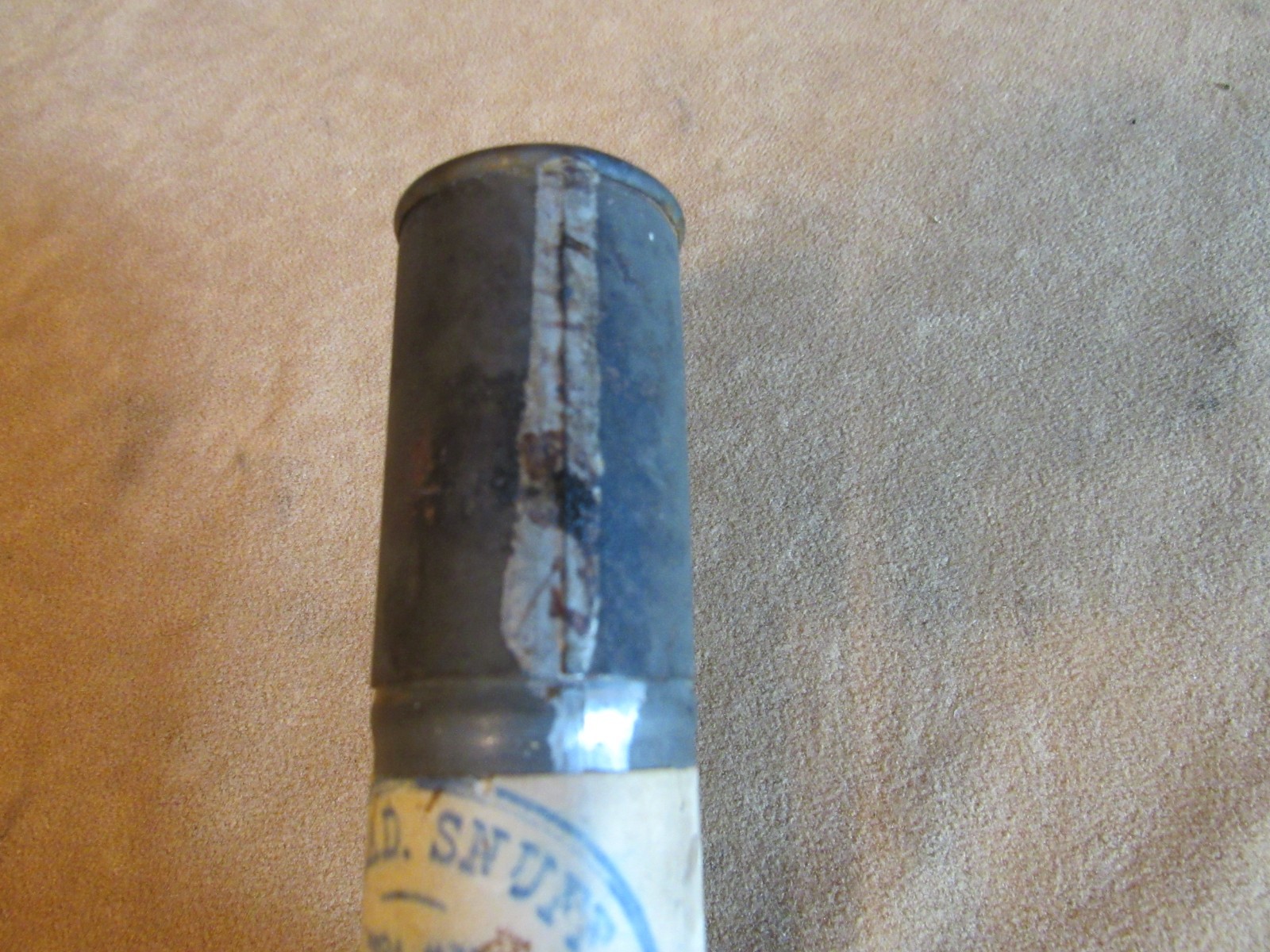 1872 Early Indian Wars Era Quack Medicine Plaster in Tin Tube Rare 1870s