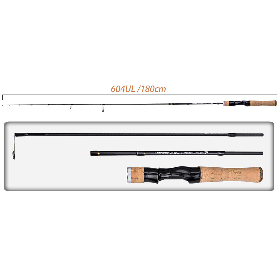 ZT Ultralight Spinning Rod 6' Travel Fishing Rod Fast 2-6 lb Casting Rod 4+1pcs