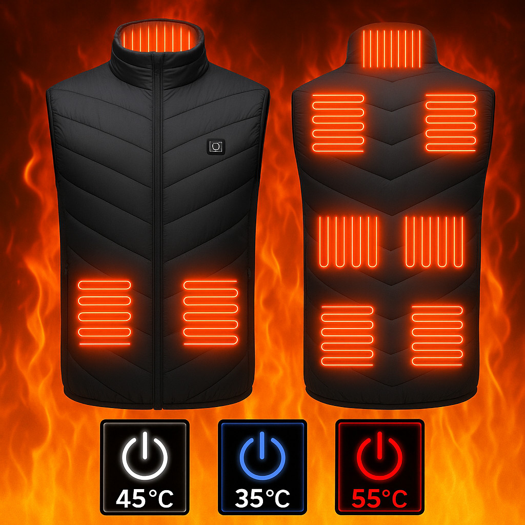 Heated Vest 9 Heating Zones With 10000mAh Battery Pack Electric Heating Vest US