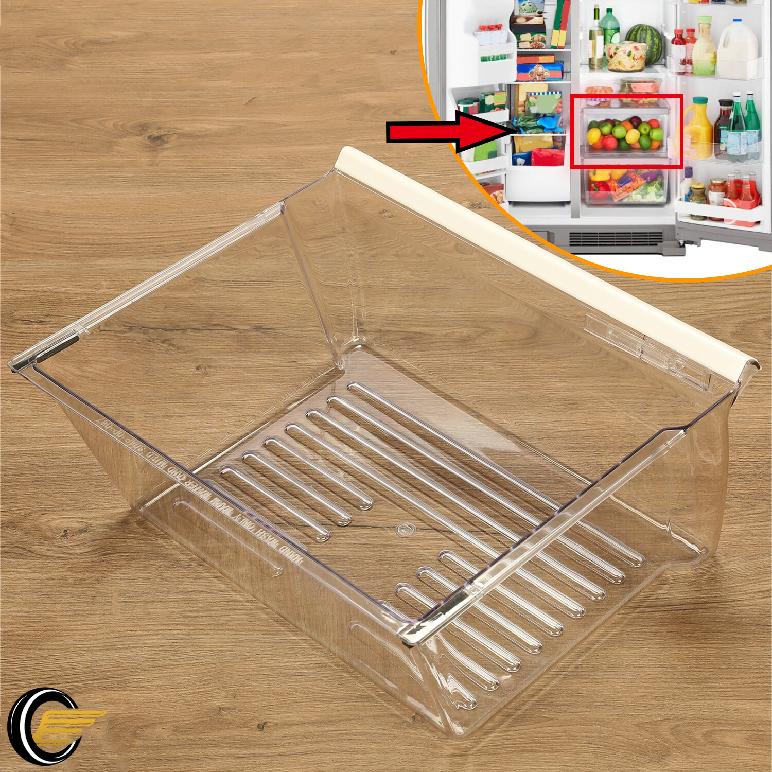 Upper Crisper Pan Compatible with Whirlpool Refrigerator #PS890591 #WP2188656