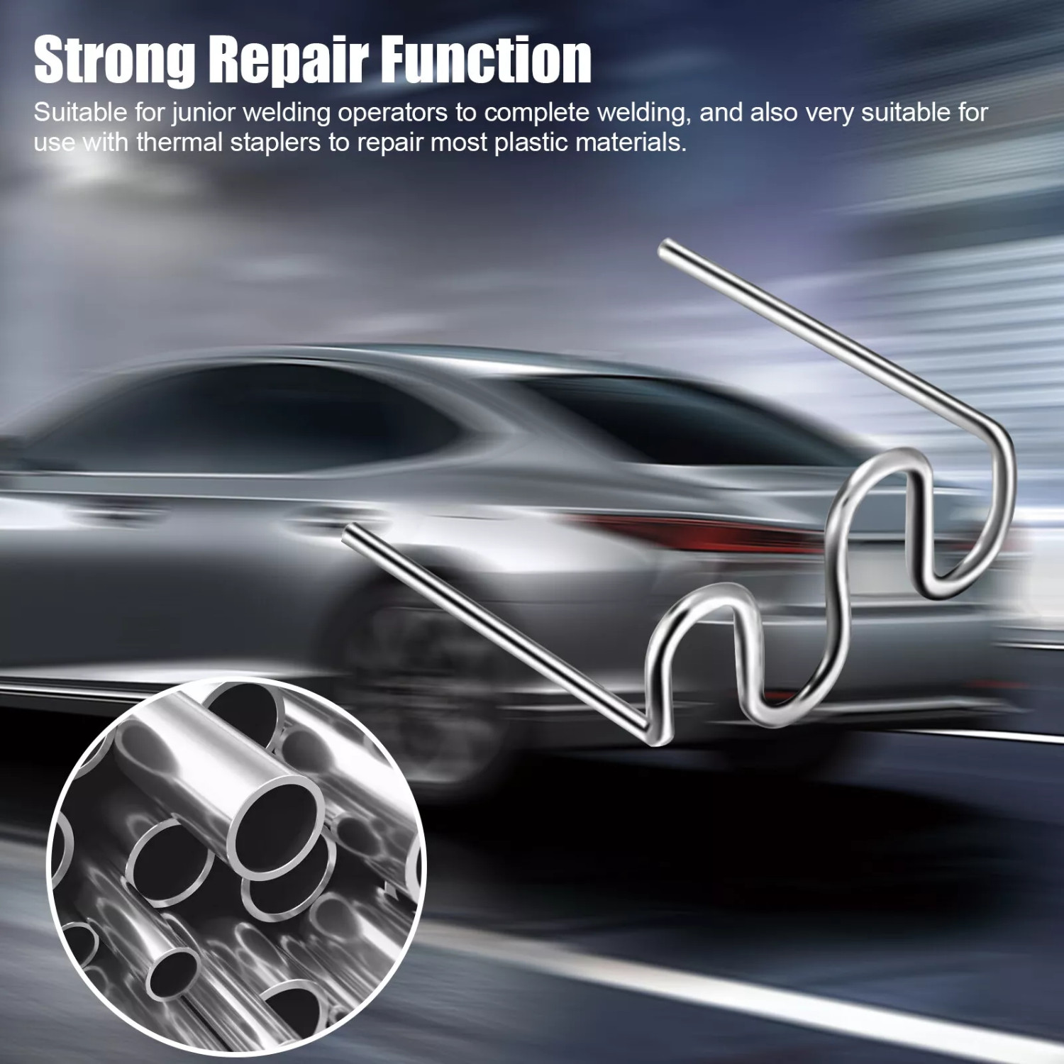 1000X 0.6mm/0.8mm Hot Staples Plastic Welding Wave Stapler For Car Bumper Repair