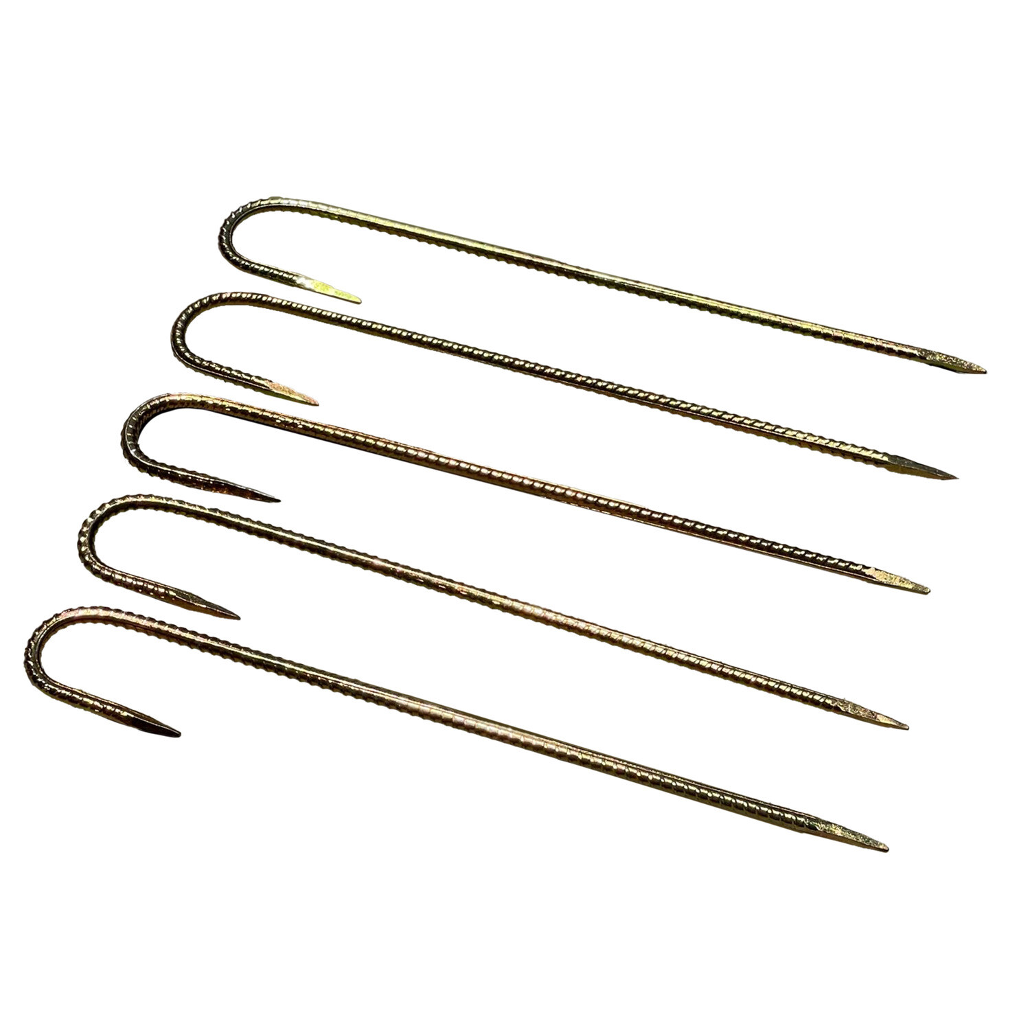 Sandbaggy 16" J Hook Rebar Stakes - Galvanized Steel - 5/16" Diameter