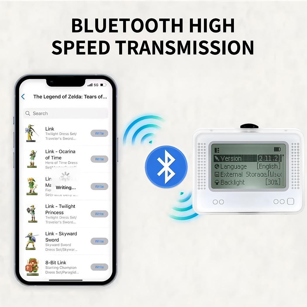 For Amiibo NFC Tag Emulator Bluetooth-Compatible Emulator for Nintendo Switch