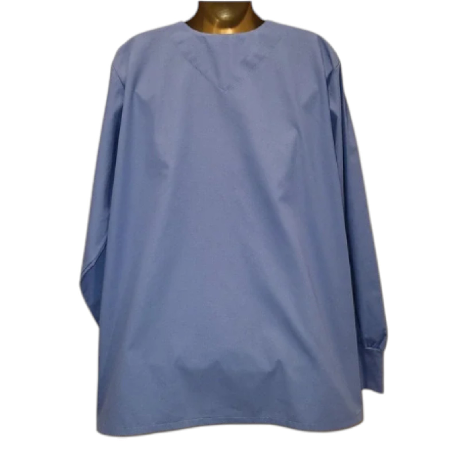 NEW Landau X-Large Blue Cotton Medical Scrub Jacket Snap Front Rib Cuffs Pockets