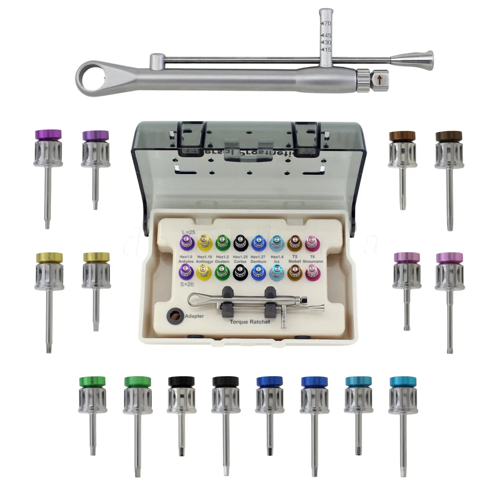 Universal Implant Prosthetic Kit Screwdriver Hex Driver Torque Wrench