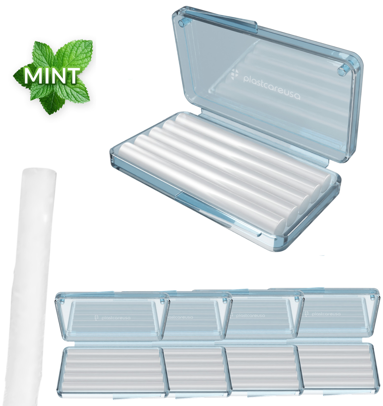 Mint Orthodontic Wax for Braces Clear Dental Wax Strips Brackets Wires, 50 Packs