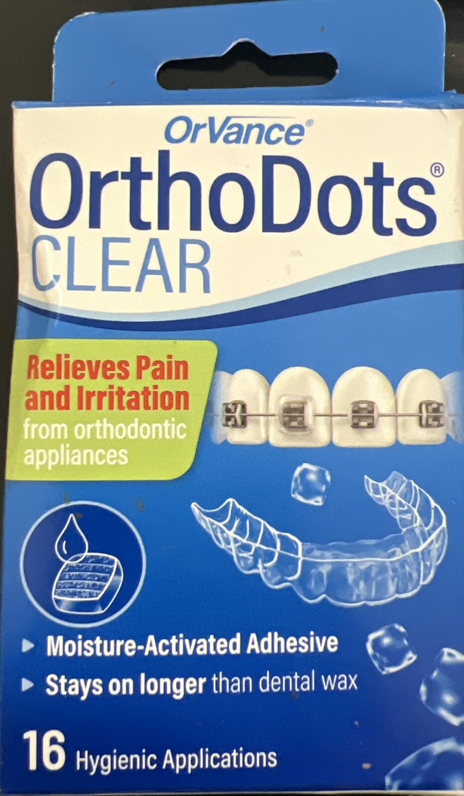 3x OrthoDots CLEAR Moisture Activated Adhesive 16 applications per box