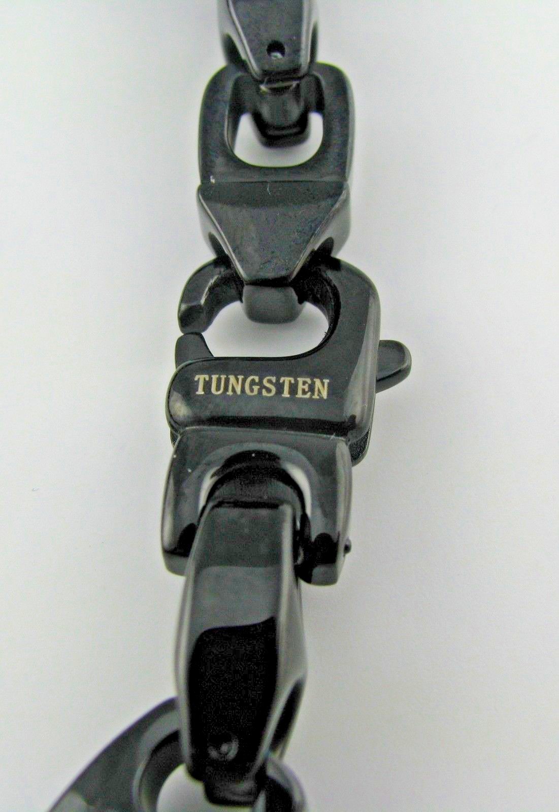 Heavy 9.5 mm BLACK Biker Tungsten Carbide Men's Bracelet (002) - FREE SHIPPING!