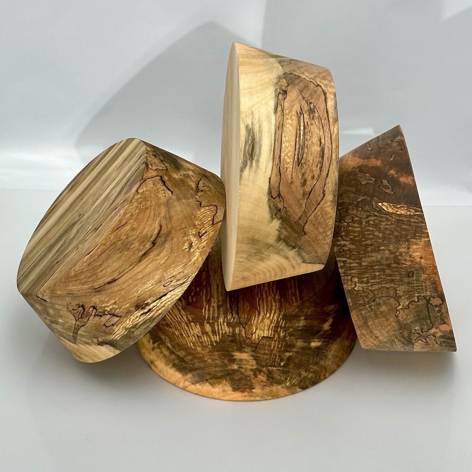 SPALTED MAPLE BOWL BLANKS, 10"X3.5" BULK LISTING, WOOD LATHE TURNING STOCK