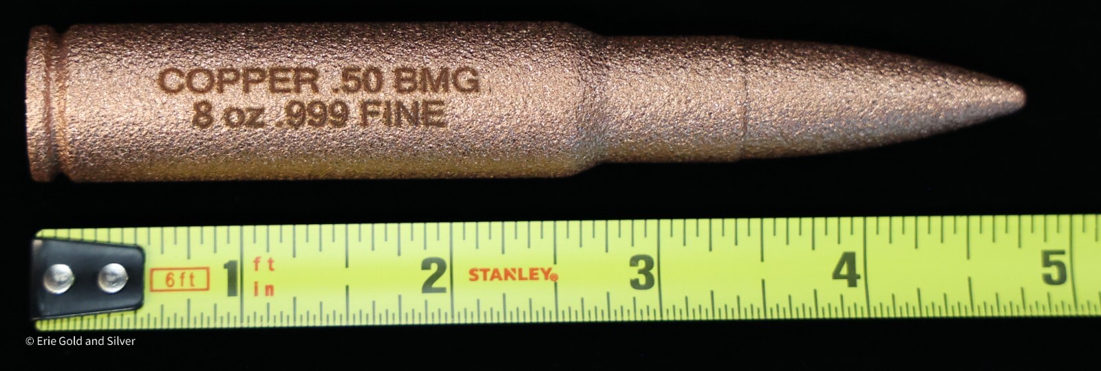8 oz .50 BMG Copper Bullet 8oz .999 Fine Copper 50 Cal