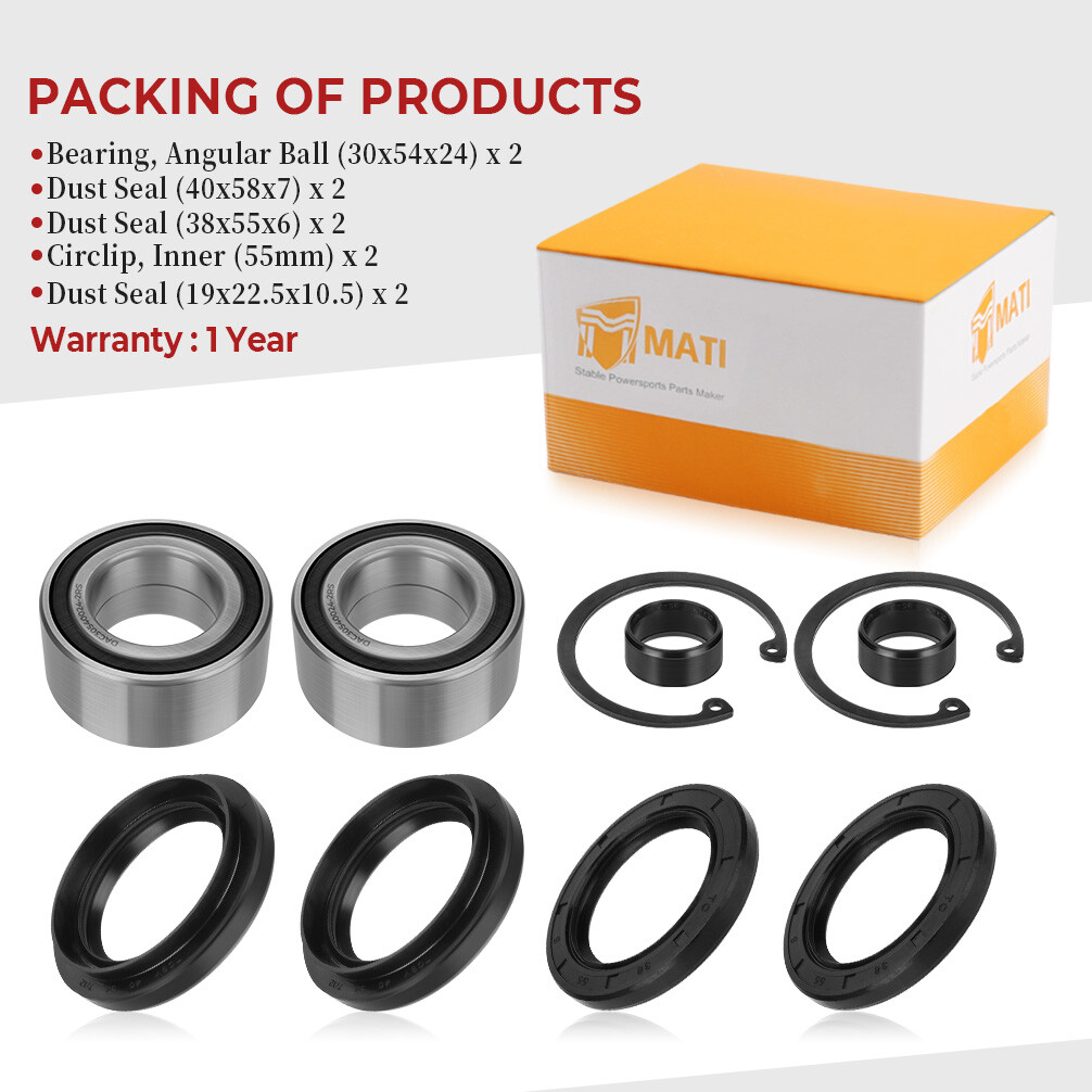 Front Wheel Bearings & Seals for Honda Foreman 450 TRX450 TRX450FE/FM/ES/S 98-04