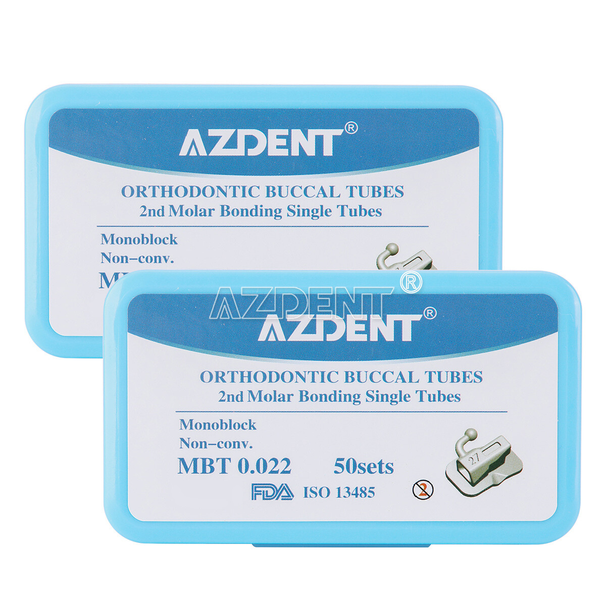 AZDENT Dental Orthodontic Buccal Tubes 1st 2nd Molar Tube Roth MBT 022 Bondable