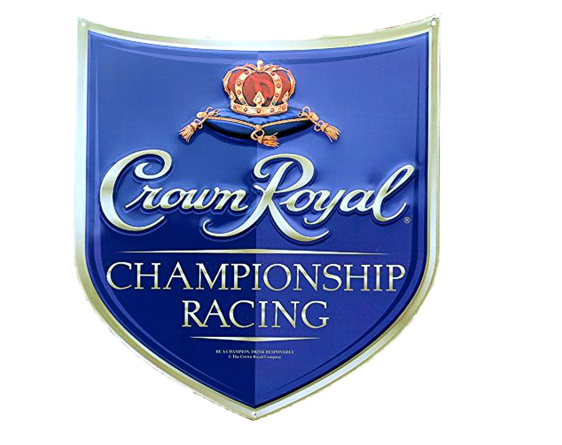 Crown Royal Championship Racing Embossed Shield Tin Metal Man Cave Garage Sign