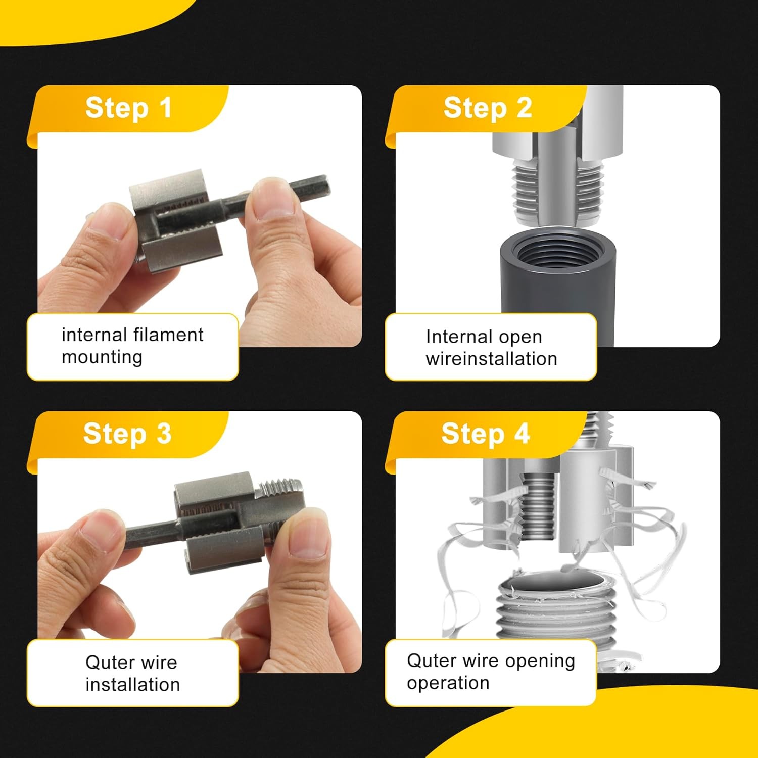 Dual Head Pipe Threading Tool 1/2" & 3/4" Internal & External Thread Cutter