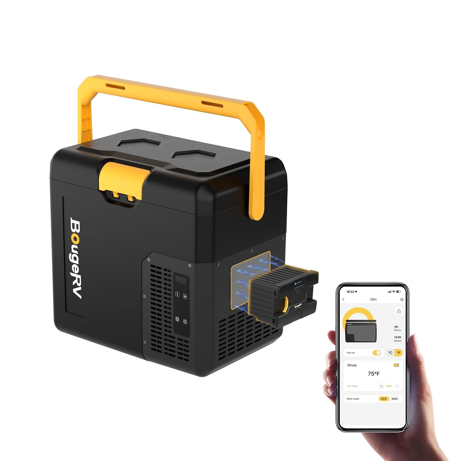 19QT Portable Car Fridge Freezer Cooler Mini Refrigerator Compressor W/ Battery