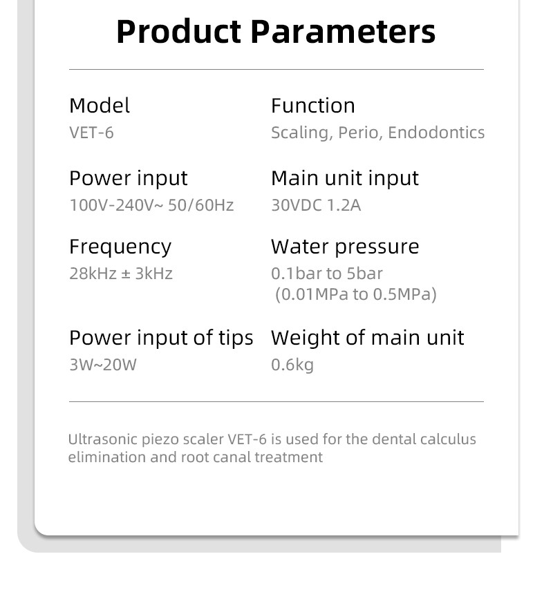 Ultrasonic Dental Piezo Scaler Handpiece 5 Tips Fits EMS Cavitron Woodpecker FDA