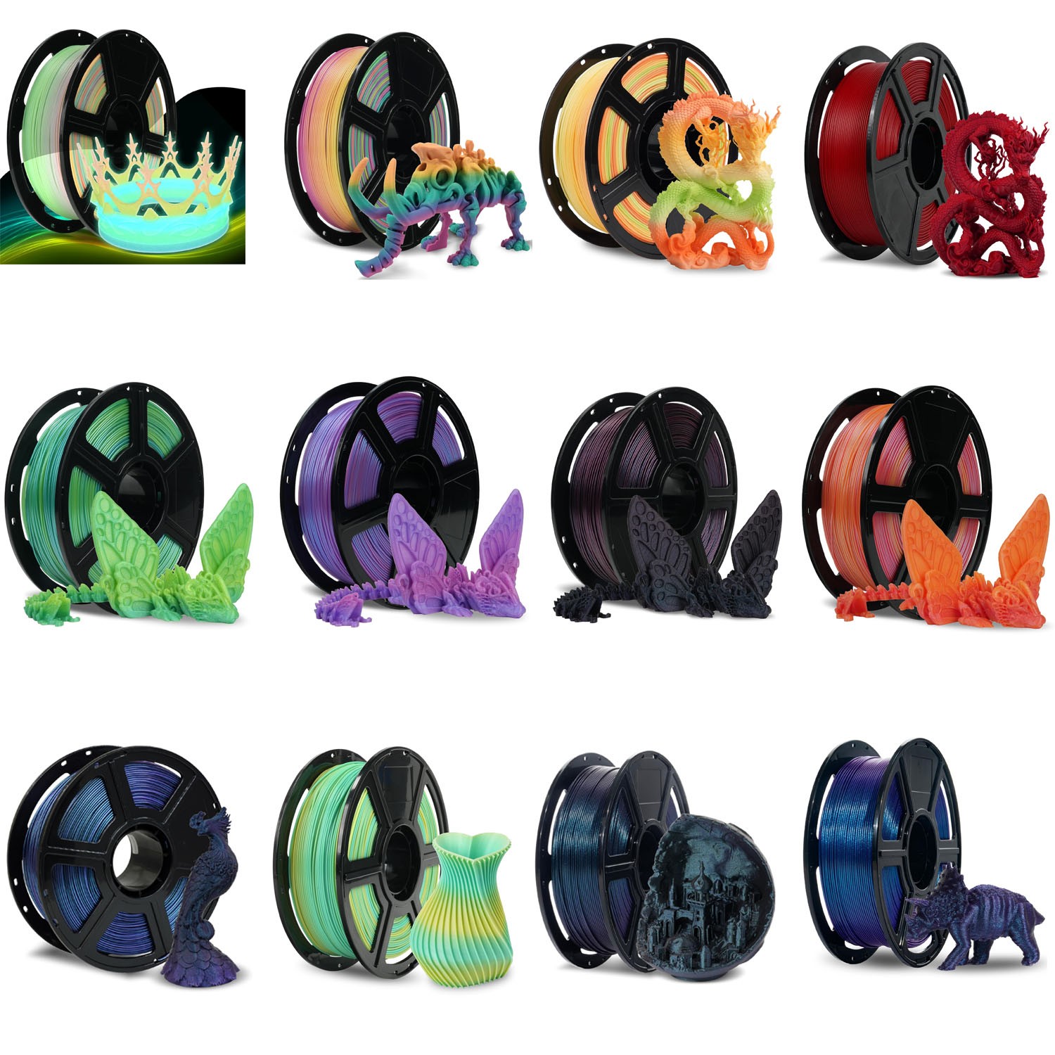 FLASHFORGE 3D Printer Filament Rapid PLA Filament 1.75mm 1KG Max500mm/s Printing