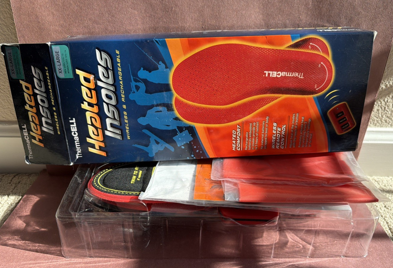 ThermaCELL Heated Insoles REMOTE CONTROLLED XX-LARGE Men 11 1/2-13 W 12 1/2-14