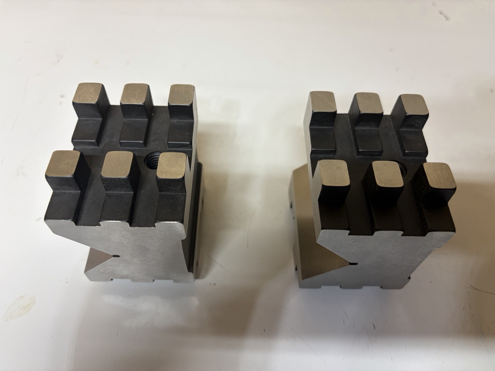 Starrett 568C Steel V-Blocks Matching Pair with Clamps