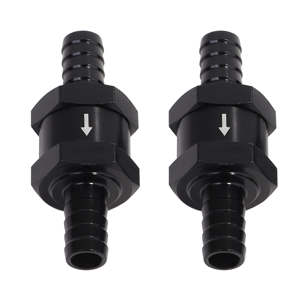 5/16" Fuel Check Valve One Way Inline Non Return Diesel Gasoline Black 8mm 2Pcs