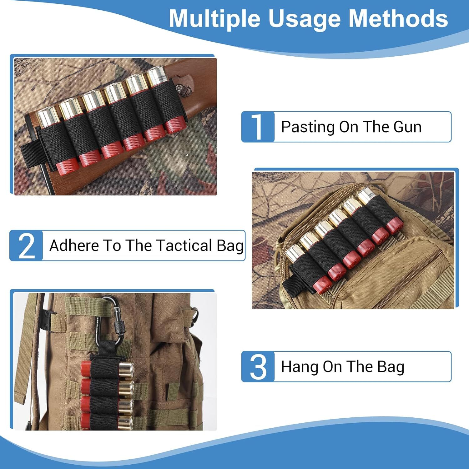 Tactical Molle 6 Rounds Shotgun Shell Holder Ammo Carrier Pouch for 12/20 Gauge