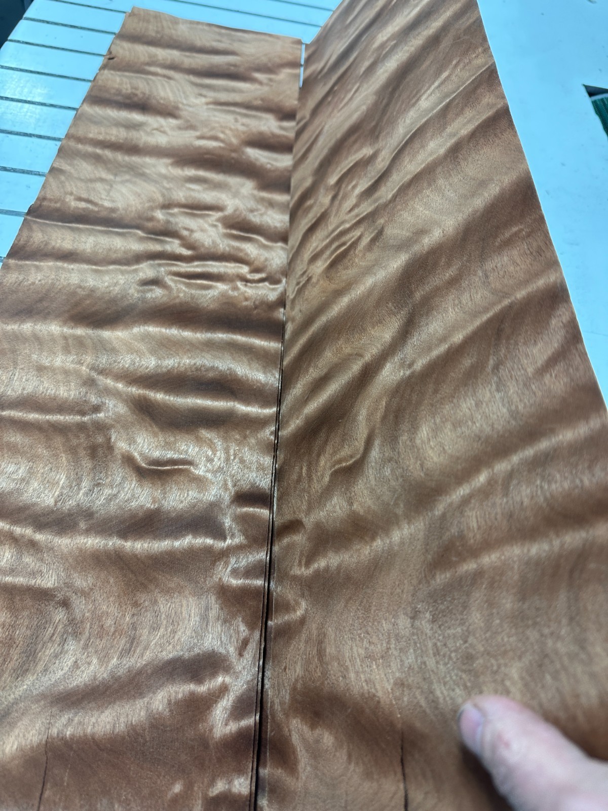 Pommele Sapele Raw Wood Veneer 2 sheets 27'' x 7'' 319R