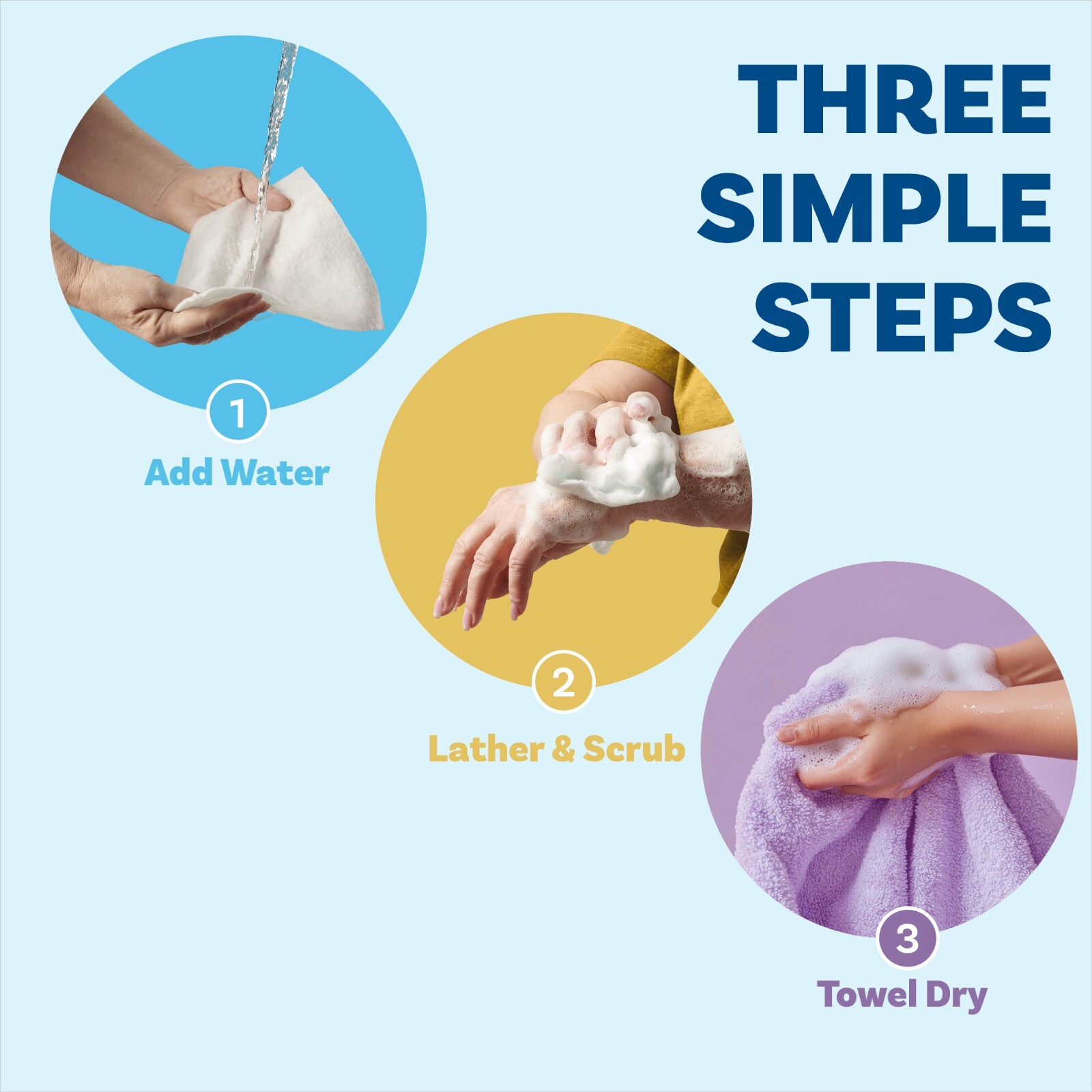 Scrubzz Disposable Rinse Free Bathing Sponges - Lavender, 75 Count