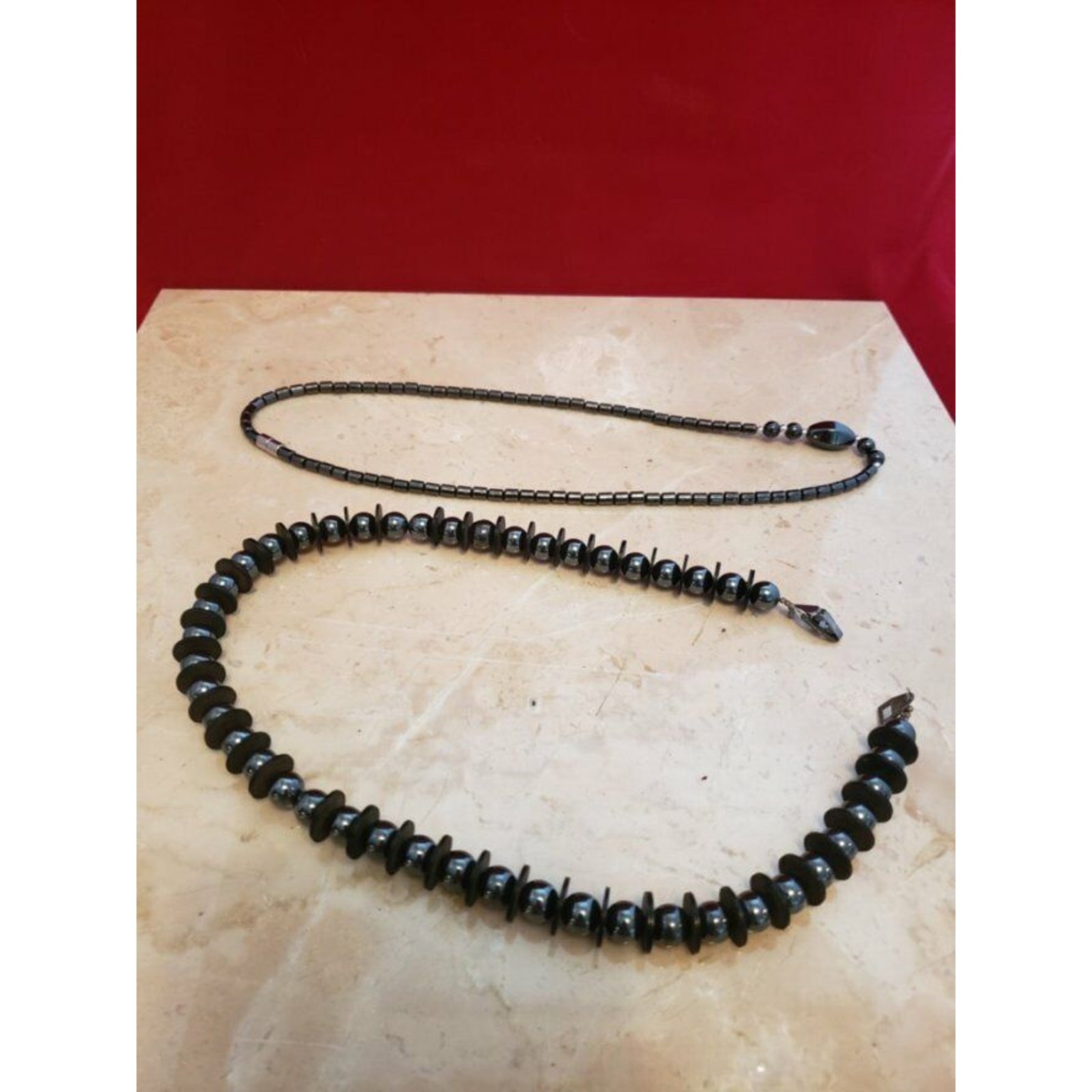 Lot of 2 Necklaces Black Necklaces For Wear Or Bead Breakdown