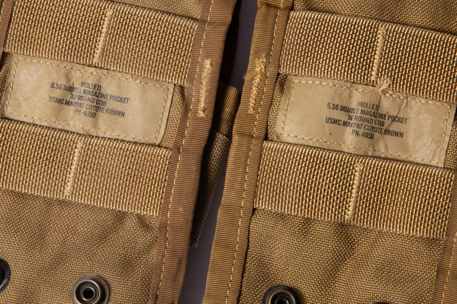 2-PACK USMC MOLLE II 5.56 Double Magazine Pocket Pouch Coyote Brown