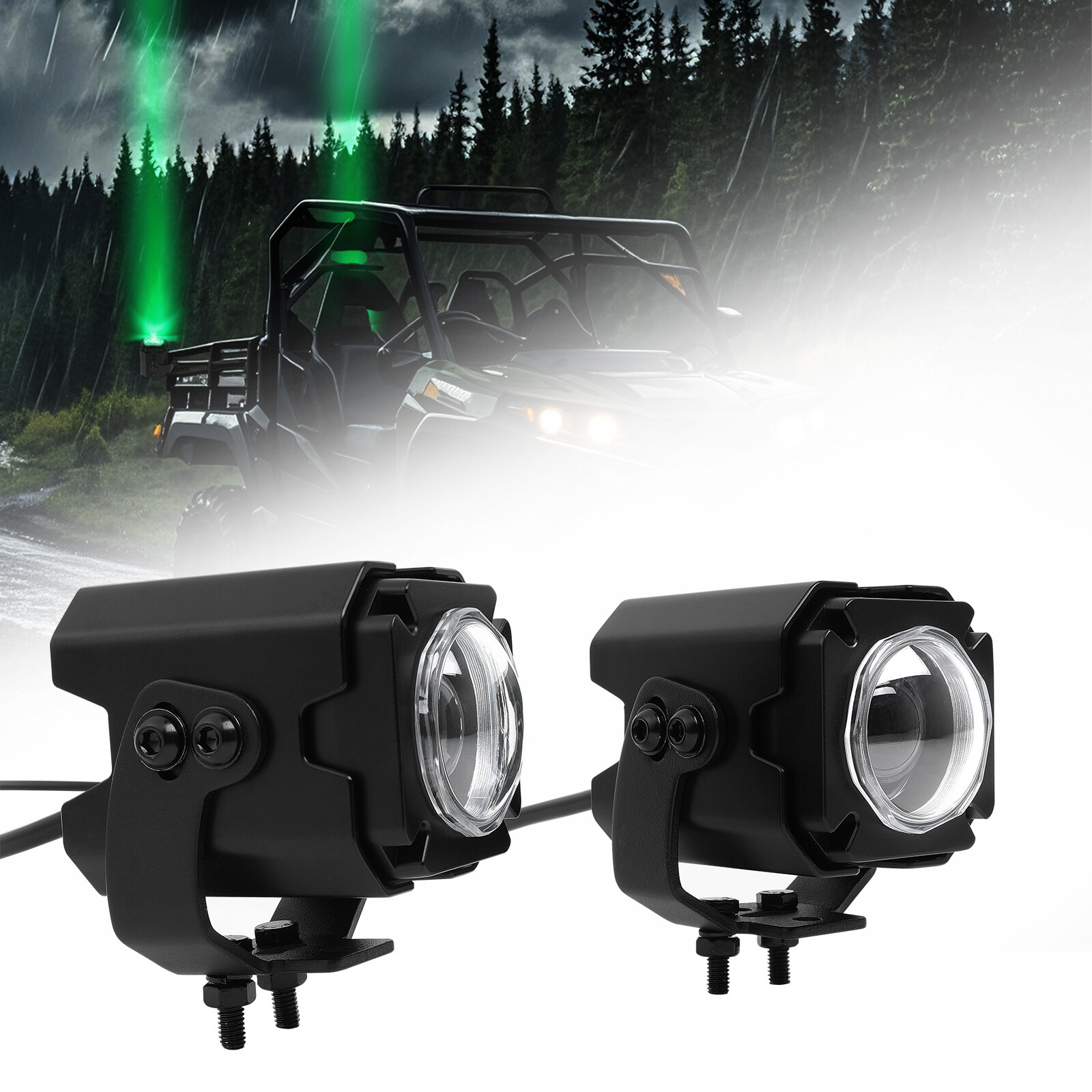 Laser RGB LED Whip Lights Whipless Antenna Remote For ATV UTV Can Am Polaris RZR