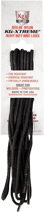 KG's Boot Guard KG-EXTREM made w/Kevlar Heavy Duty Chemical & Fire Re Boot Laces
