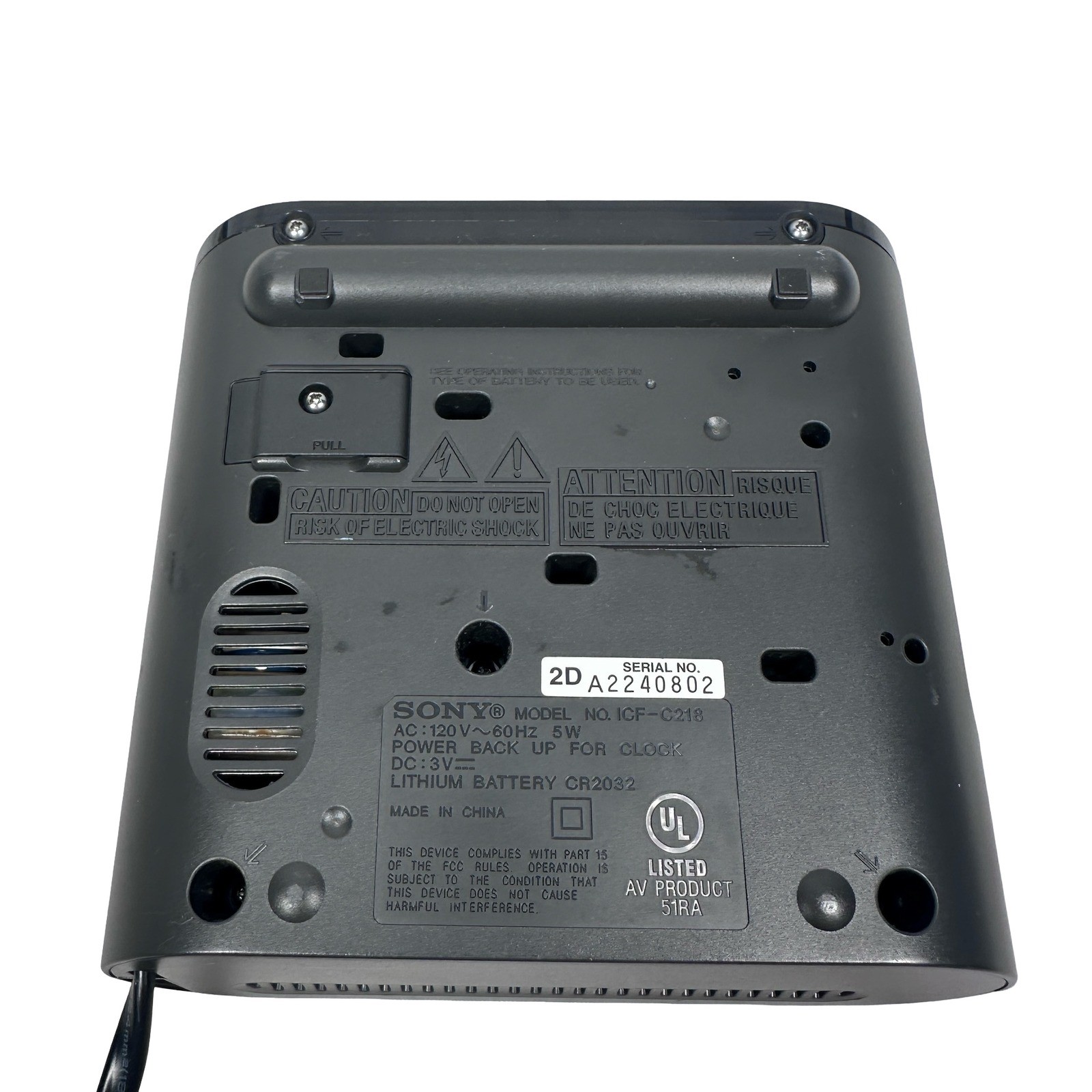 Sony Dream Machine ICF-C218 AM/FM Clock Radio Auto Time Set Black Alarm Clock