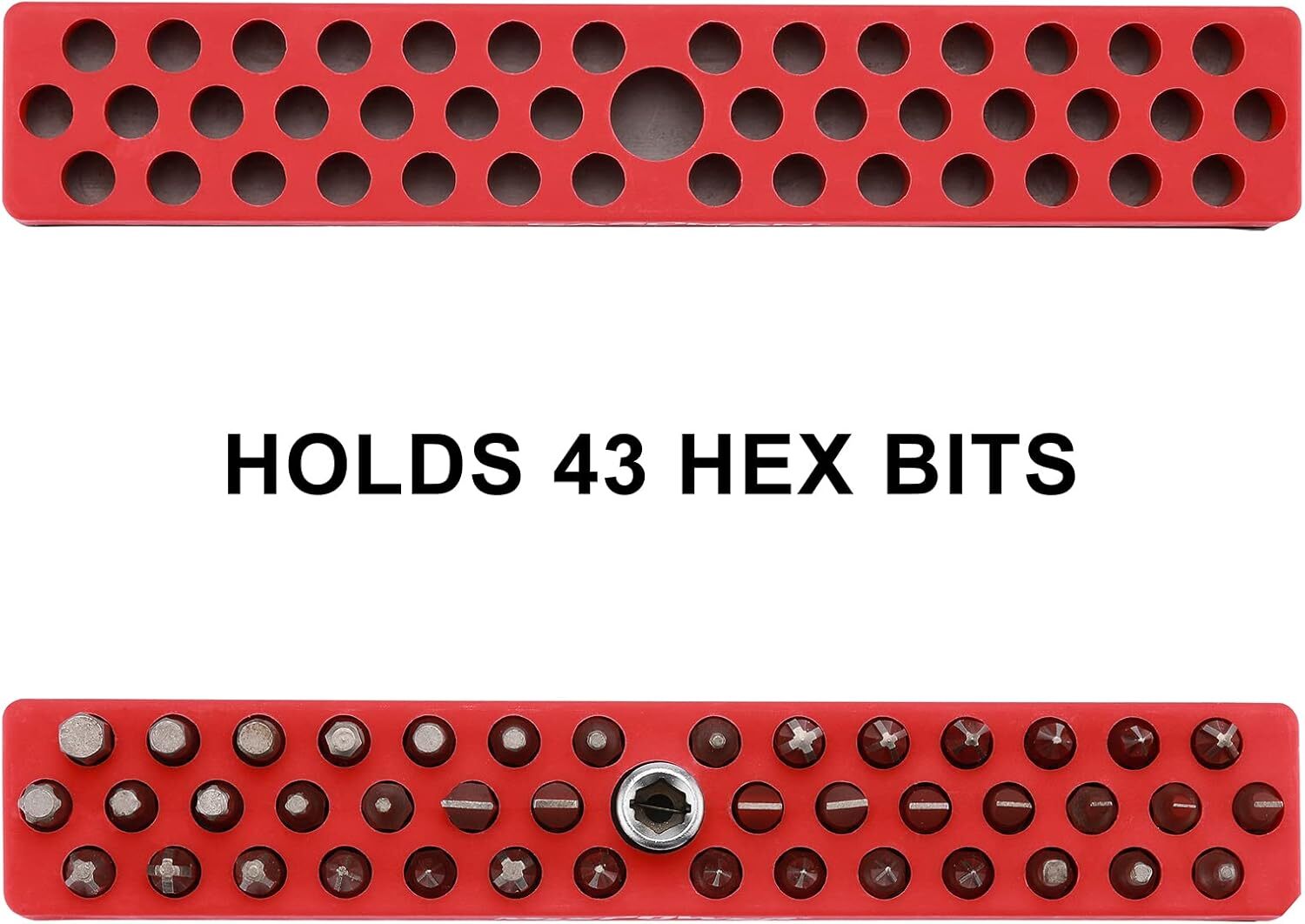 3PCS 1/4" Magnetic Hex Bit Holder Rack Organizer 129 Holes 1/4" Drill Bit Holder