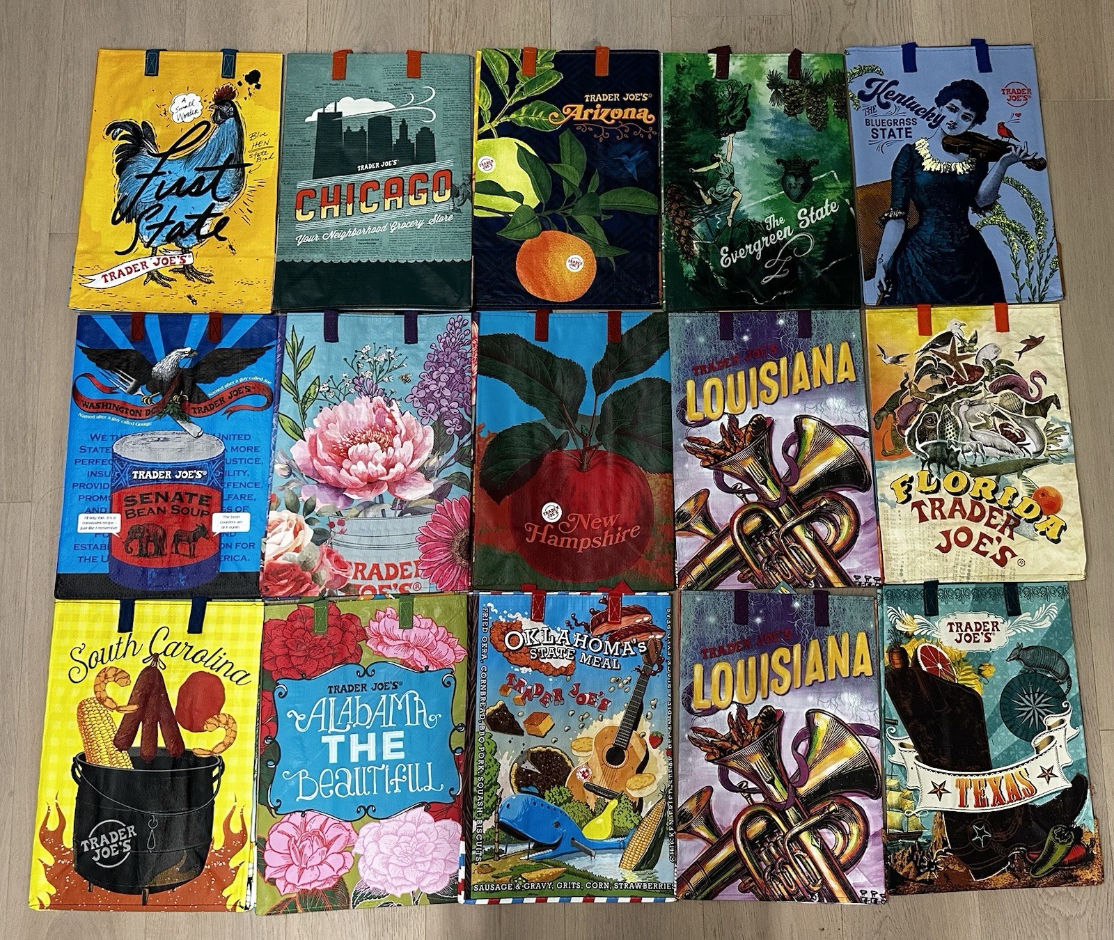 UPICK 1 💚 (52 Choices) Trader Joe's NEW ECO REUSABLE GROCERY SHOPPING TOTE BAG