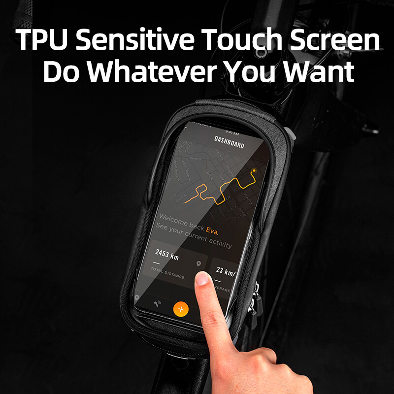 ROCKBROS Cycling Bike Front Frame Bag Waterproof Touch Screen Top Tube Phone Bag