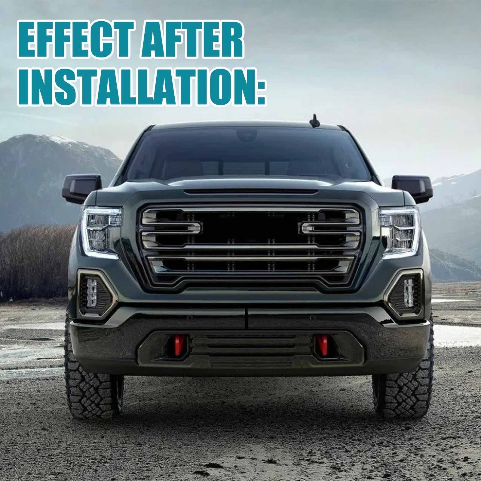 Front Bumper For 2019-2021 GMC Sierra 1500 Black With Sensor holes