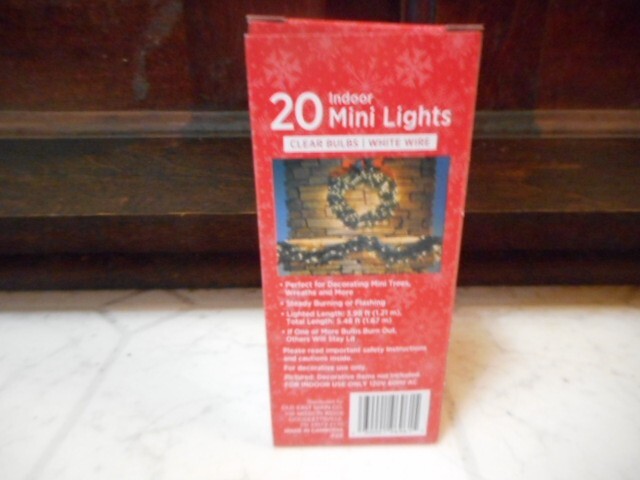 20ct Light Set String Miniature Clear Bulbs White Cord Christmas New