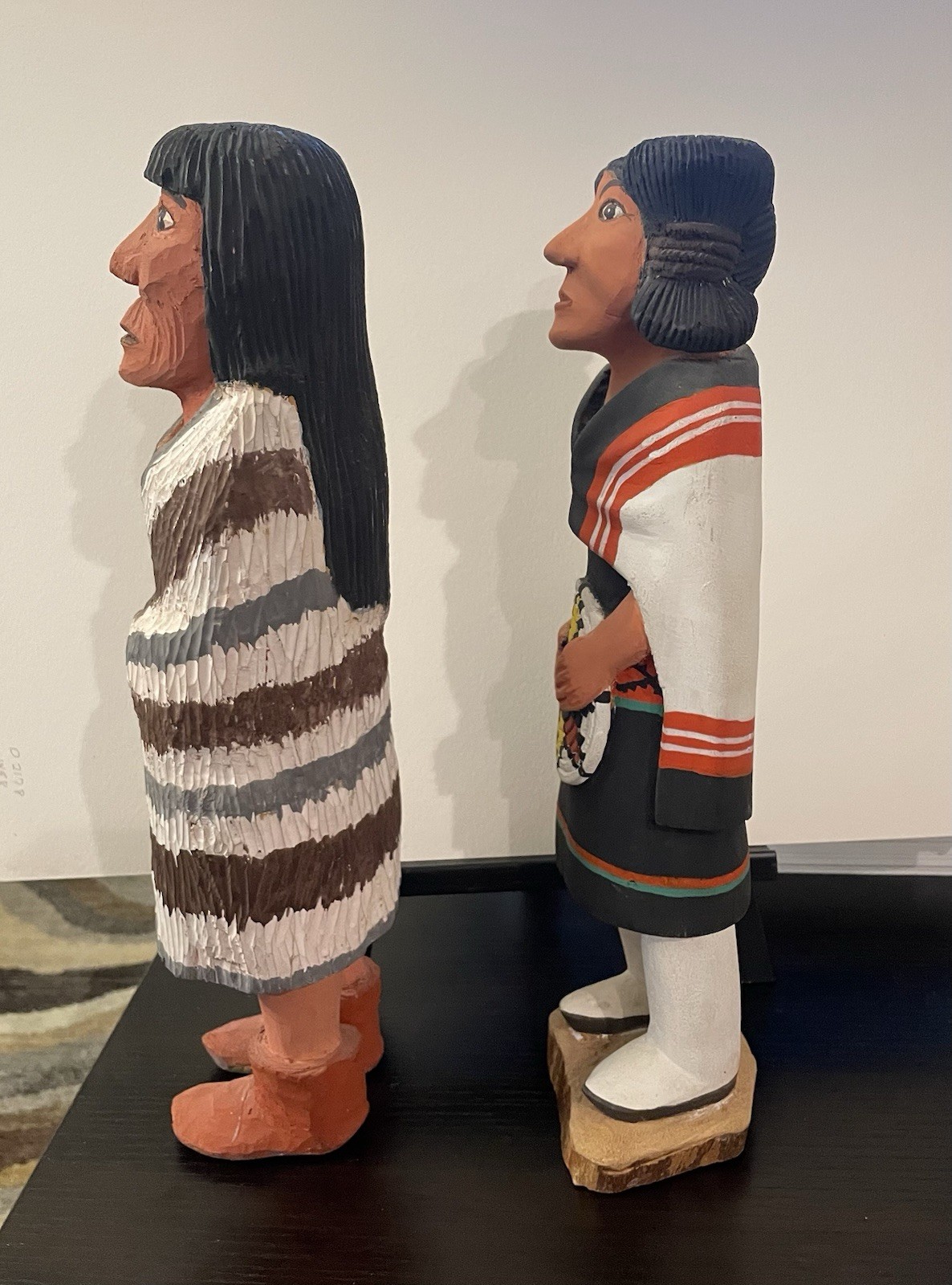 Vintage R.S. Pentewa Kachina Doll Pair, Hopi, Signed