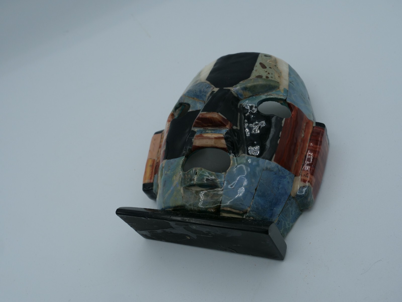 Mayan Aztec Inca Death Mask Mosaic Precious Stones Burial Folk Art Mexican 6"