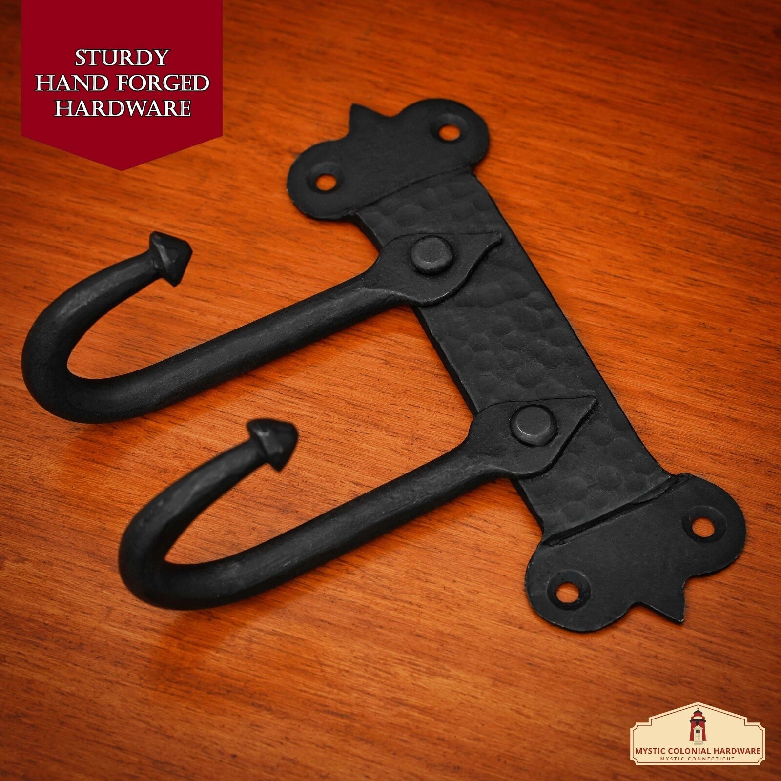 Coat Hook Rustic Cast Iron Door Home Hardware Accessory with Oil Black Finish