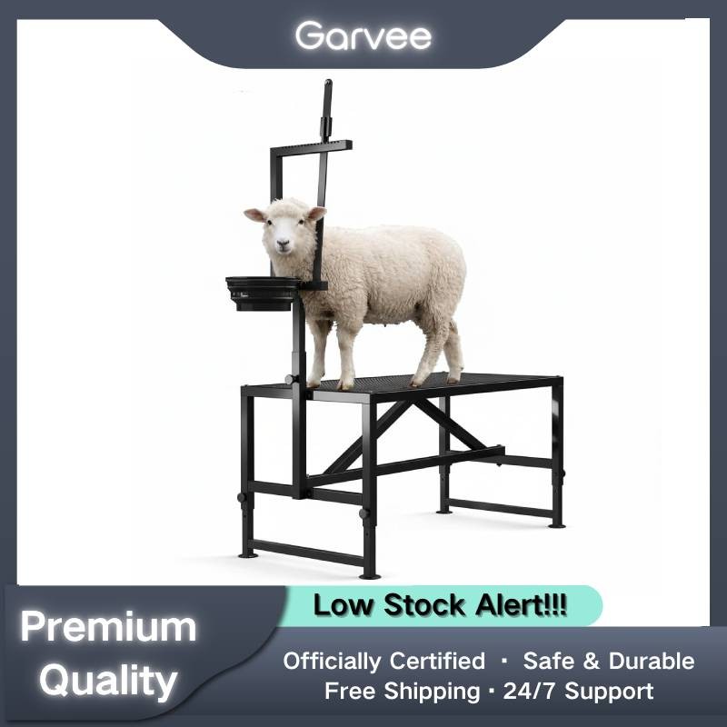 600LB Capacity Adjustable Goat Stand | 47" Metal Shearing/Milking Stanchion