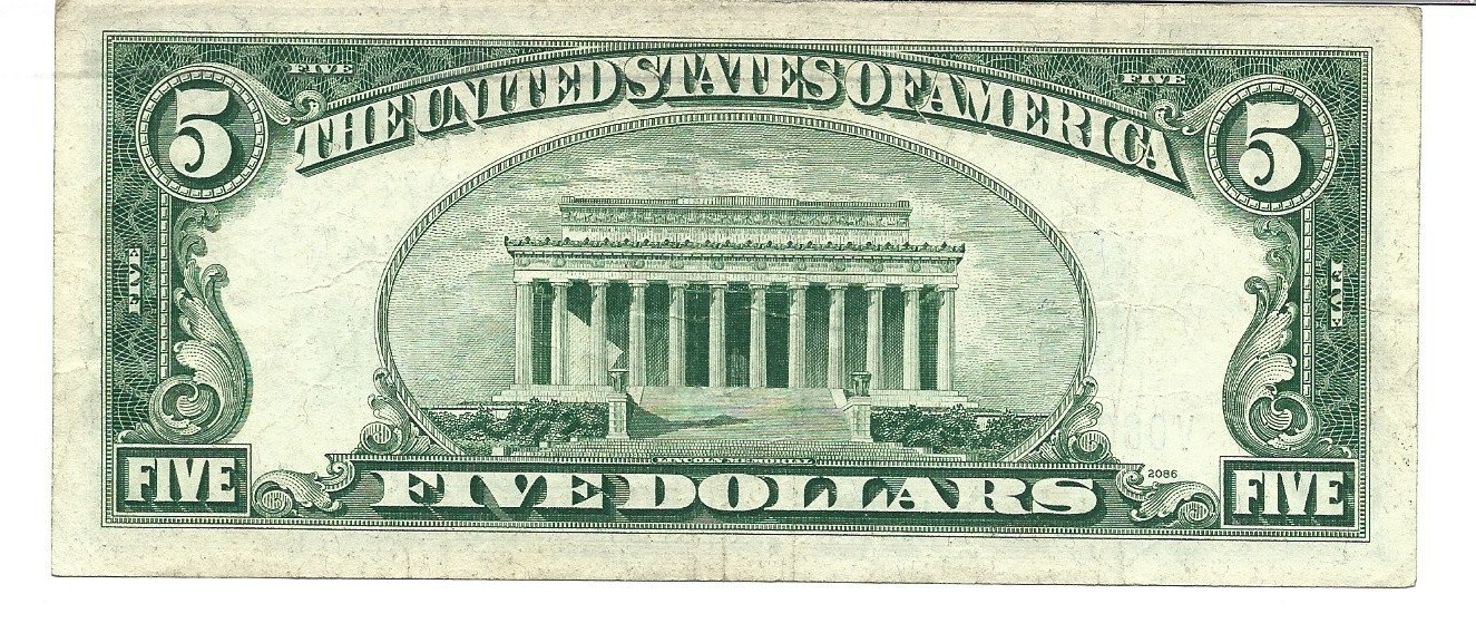 1934-D $5 Silver Certificate Wide II Fr. 1654 Circ. #1223