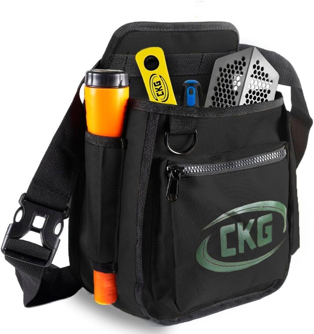 CKG Metal Detecting Finds Bag Waist Digger Tools Bag for Pinpointer, Black