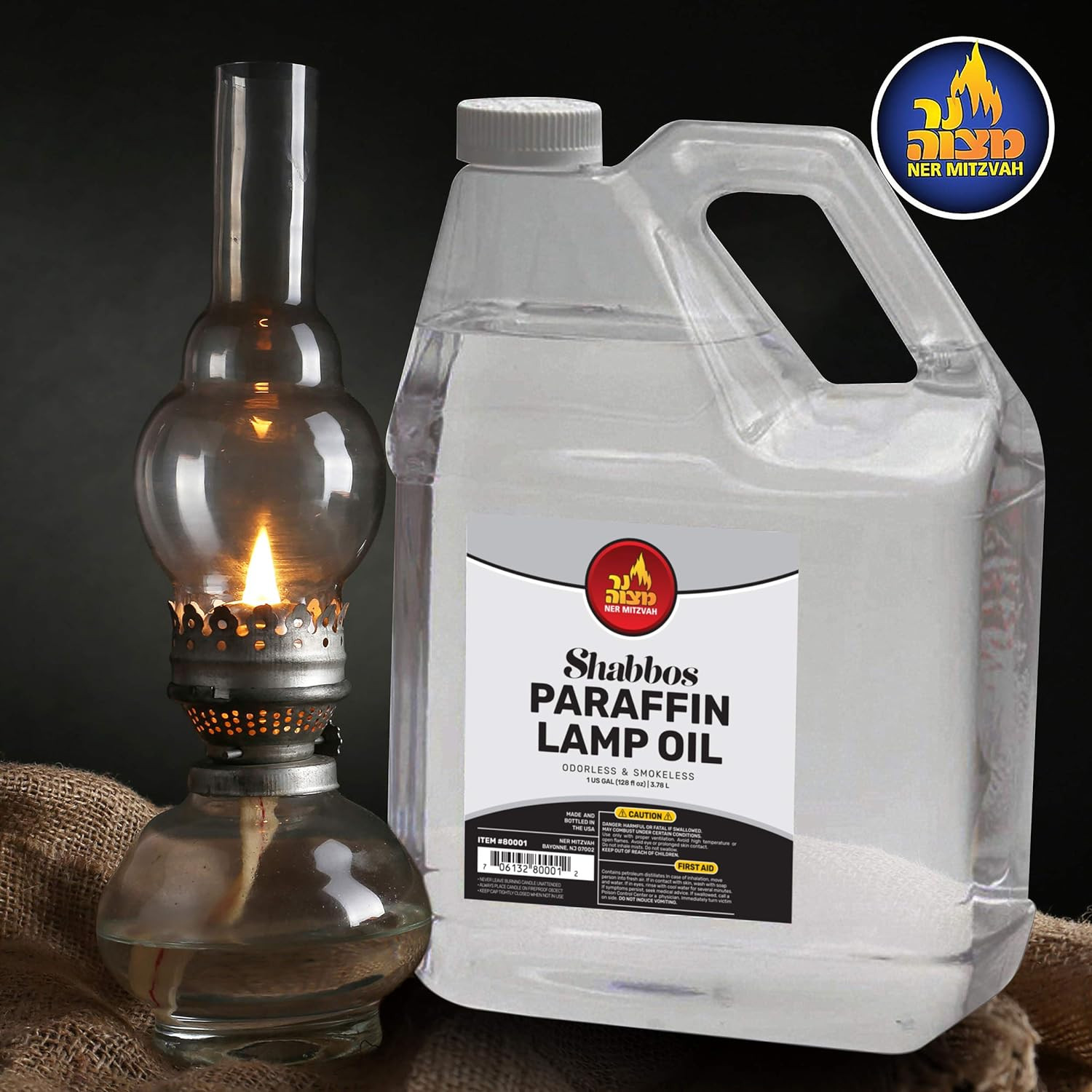 1 Gallon Paraffin Lamp Oil - Clear Smokeless, Odorless, Clean Burning Fuel