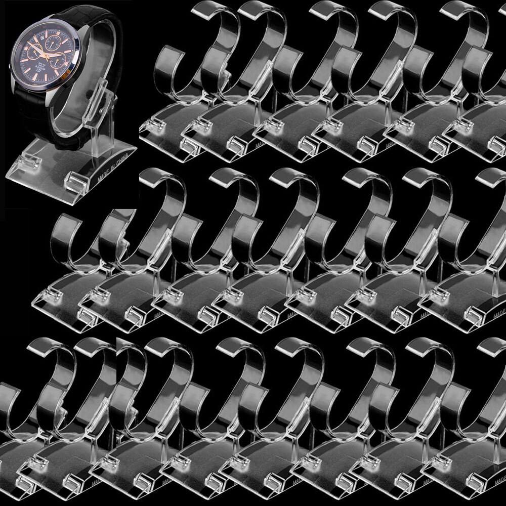 Wholesale Clear Plastic Wrist Watch Display Stand Holder Bracelet Racks Showcase