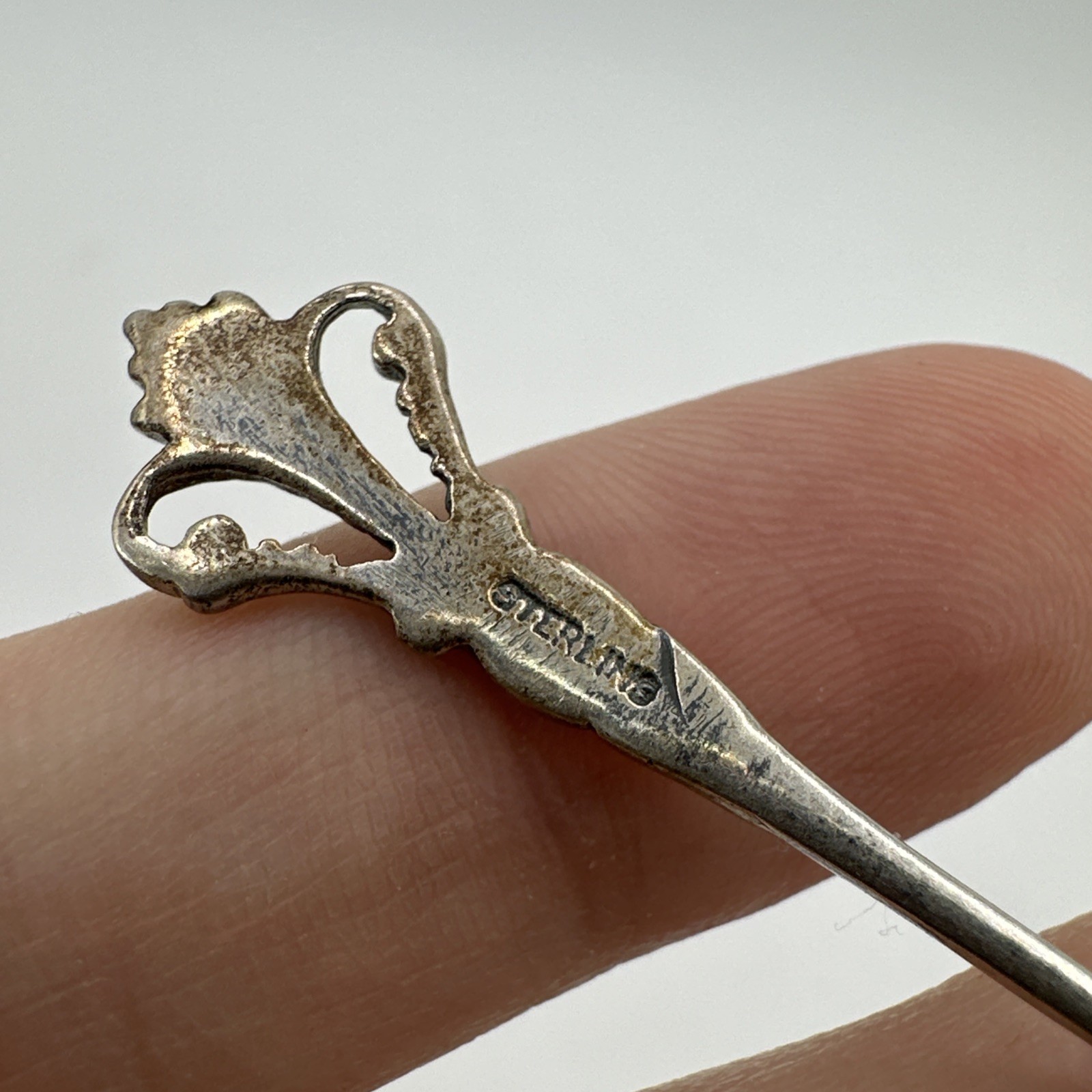 Sterling Silver Shell Bowl Salt Spoon Ornate Vintage