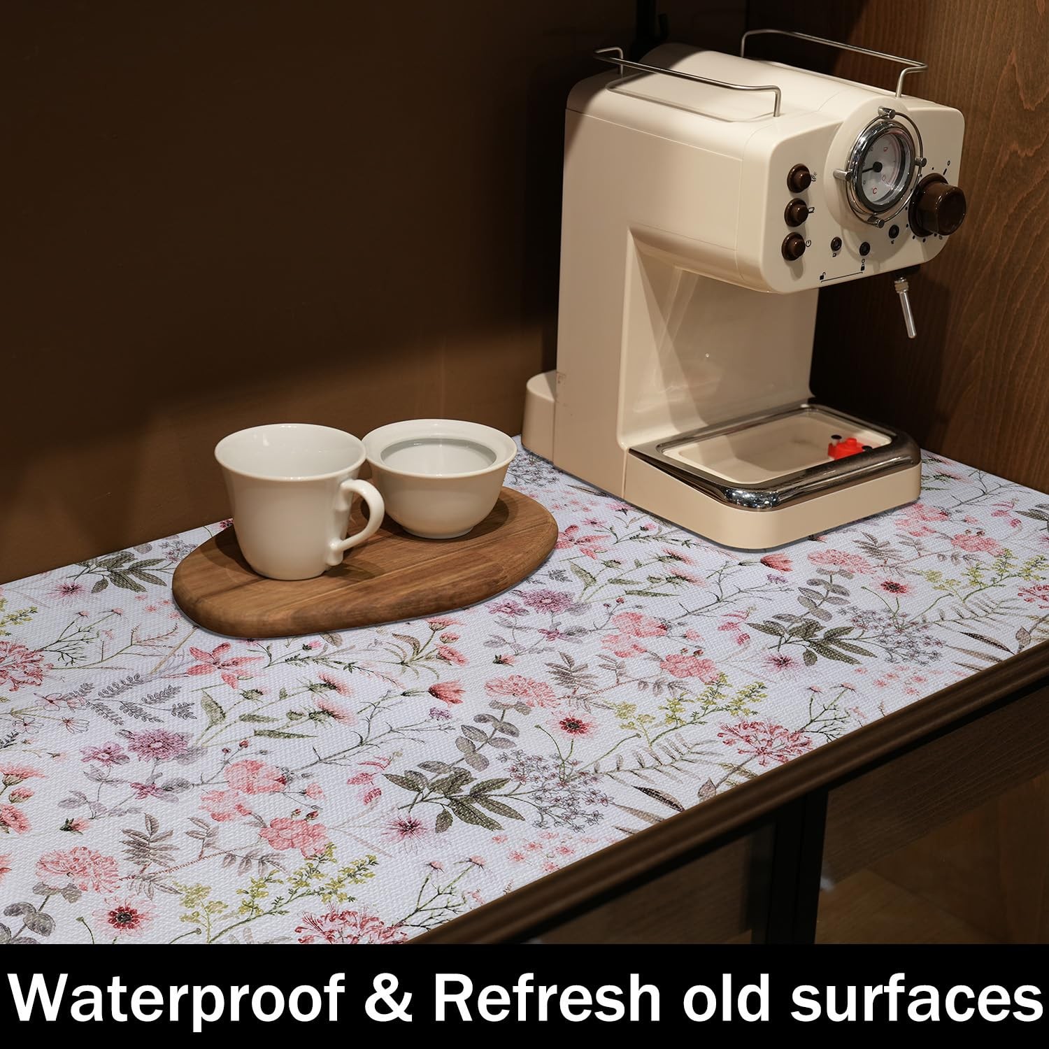 Leaf Floral Shelf Liners Non Adhesive and Strong Non-Slip Shelf and Drawer Li...