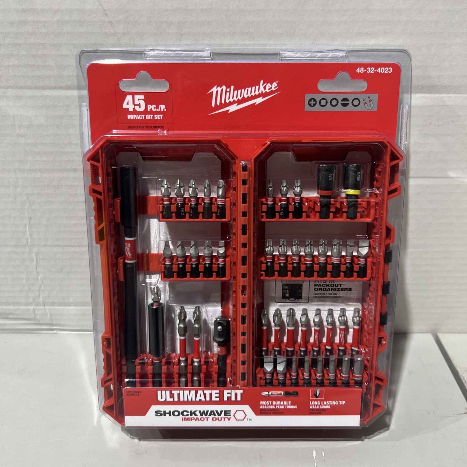 Milwaukee 48-32-4023 SHOCKWAVE Impact Duty Steel Driver Bit Set (45-Piece)